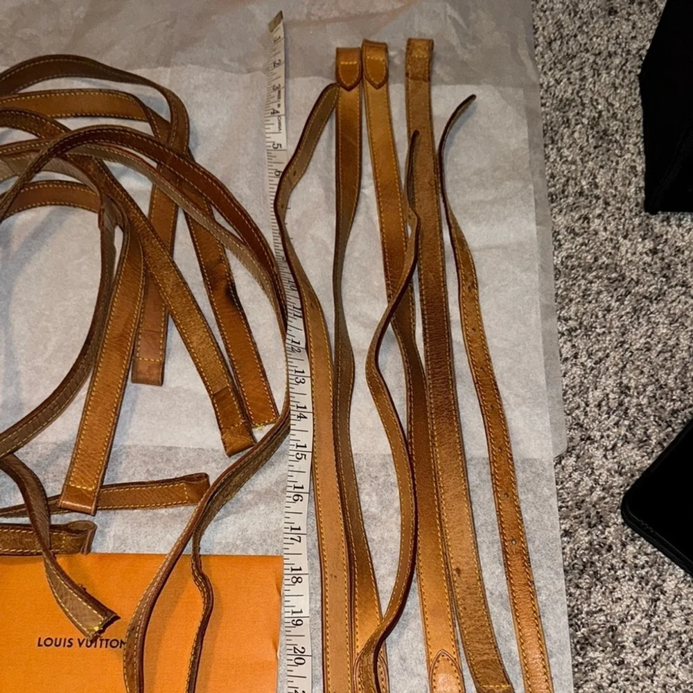 13 Louis Vuitton Tan Leather Strap SCRAPS sku-13​ - Picture 9 of 12